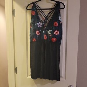 Floral Black Women's Swim Dress